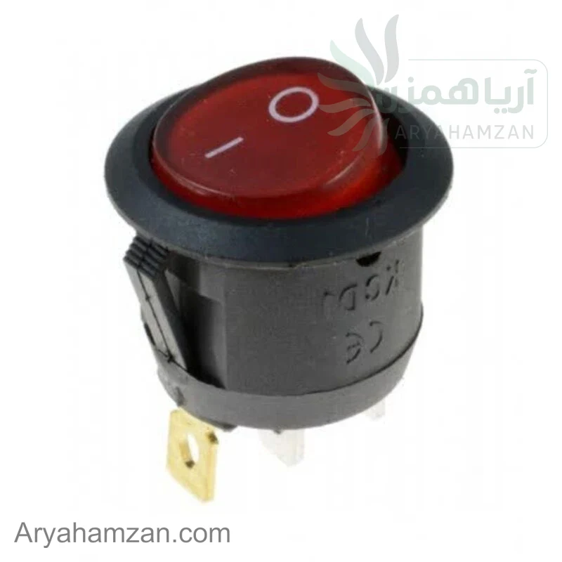 کلید راکر گرد چراغدار دو حالته سه پایه بست 7 لیتری